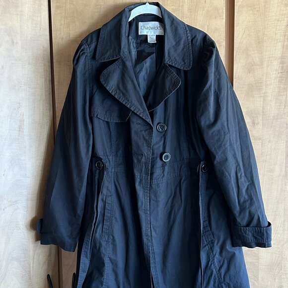 Chadwicks Jackets & Blazers - Chadwicks Women's Black Trench coat